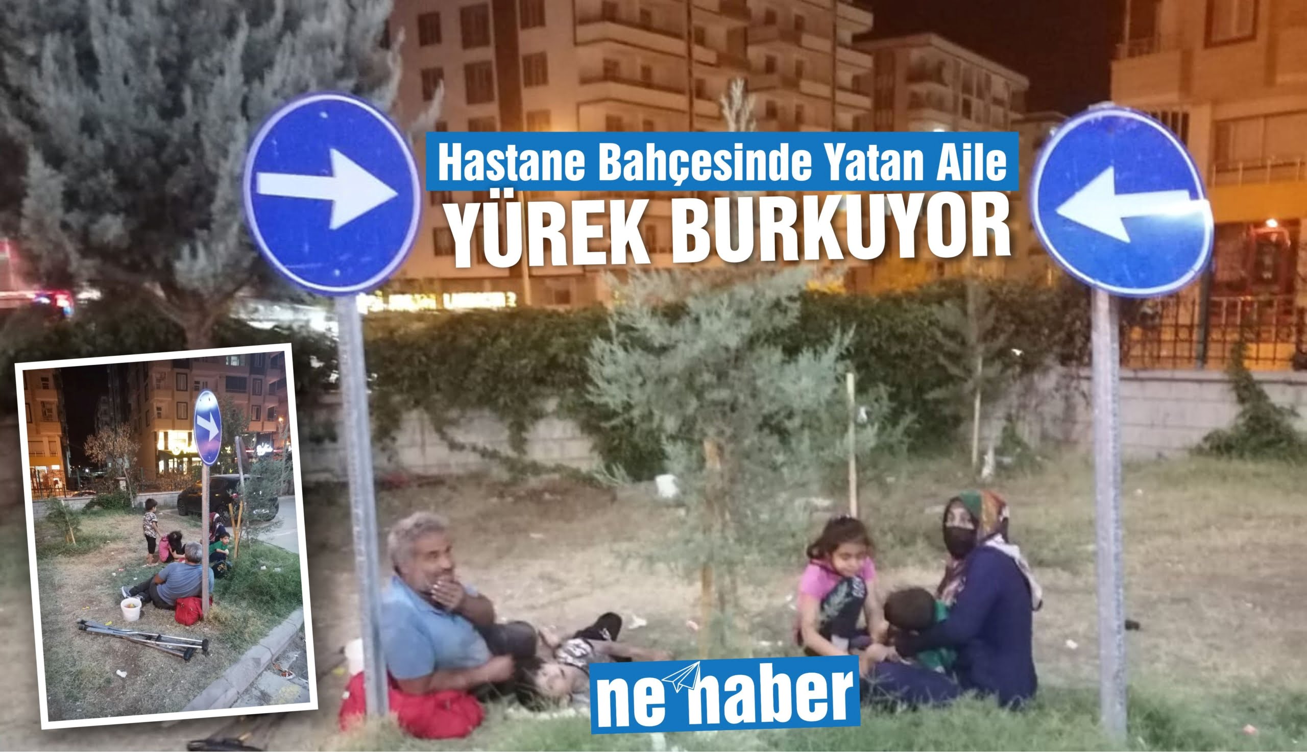 Hastane bahçesinde yatan Malatyalı aile yürek burktu