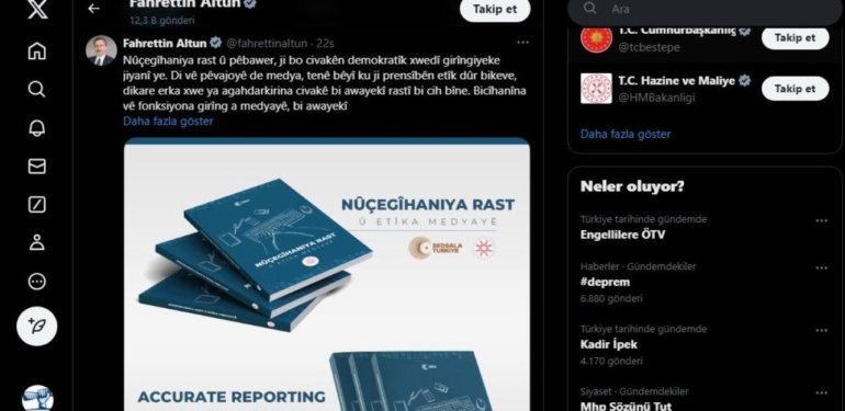 İletişim Başkanlığı’ndan Bir İlk: “Doğru Habercilik” Kitabı Kürtçe Yayında!