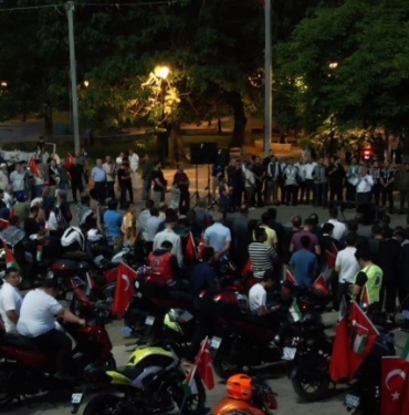GAZİANTEP'TE MOTOSİKLET SÜRÜCÜLERİ İSRAİL'İ PROTESTO ETTİ
