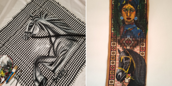 Geleneksel Dokulara Sanat Dokunuşu: Halı ve Puşi Tuval Oldu