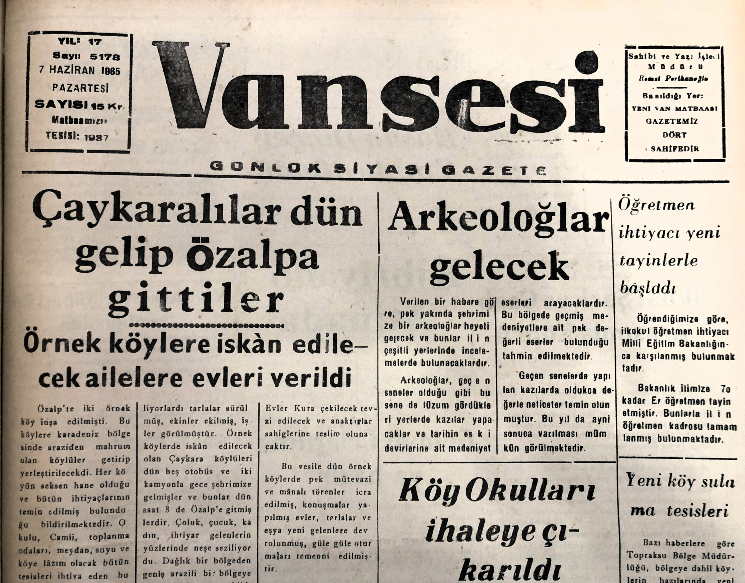 Trabzon’dan Van’a Yaşanan Göç Roman Oluyor